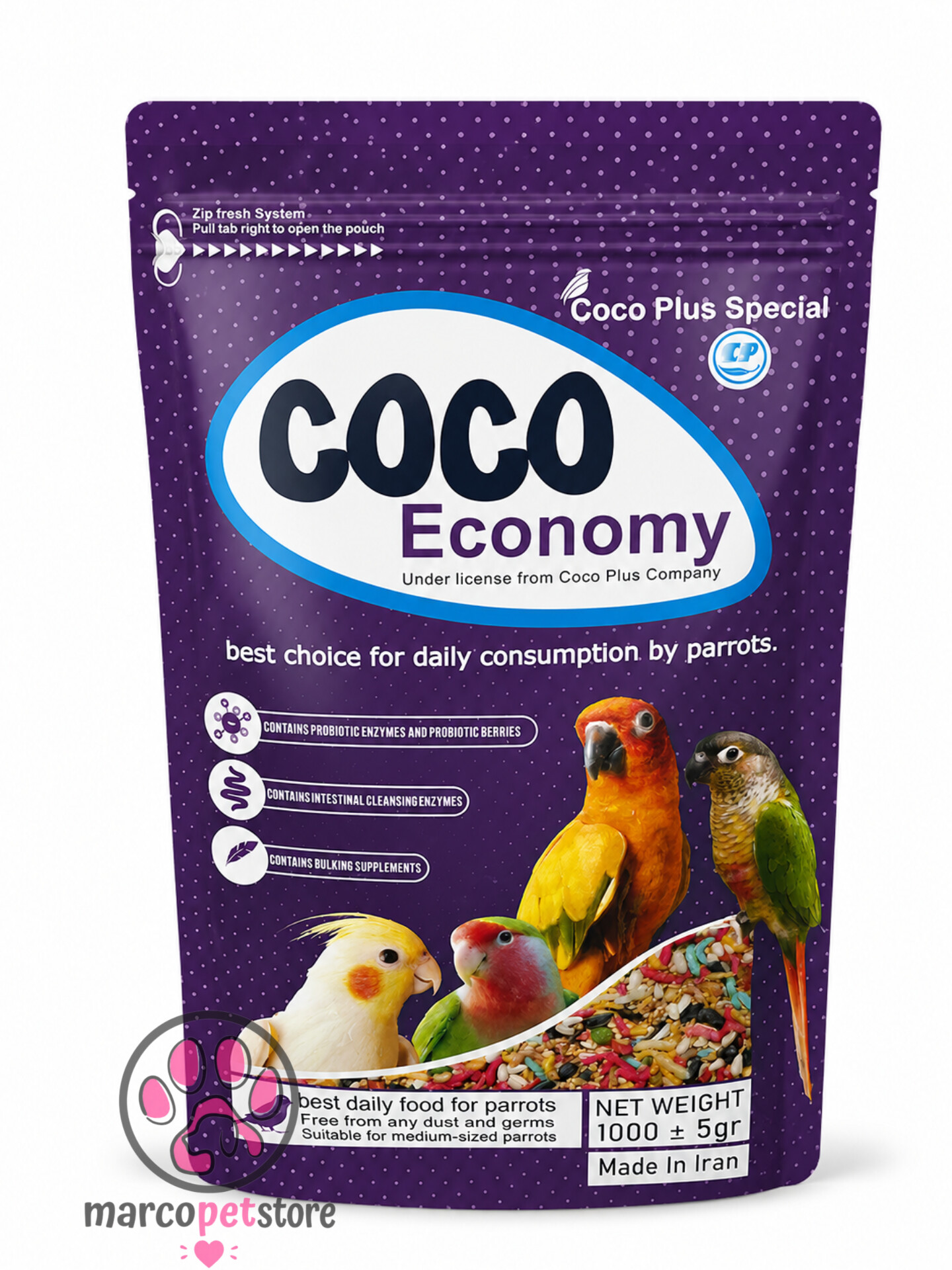 غذای طوطی اکونومی اسپشیال پلاس coco Economy plus special