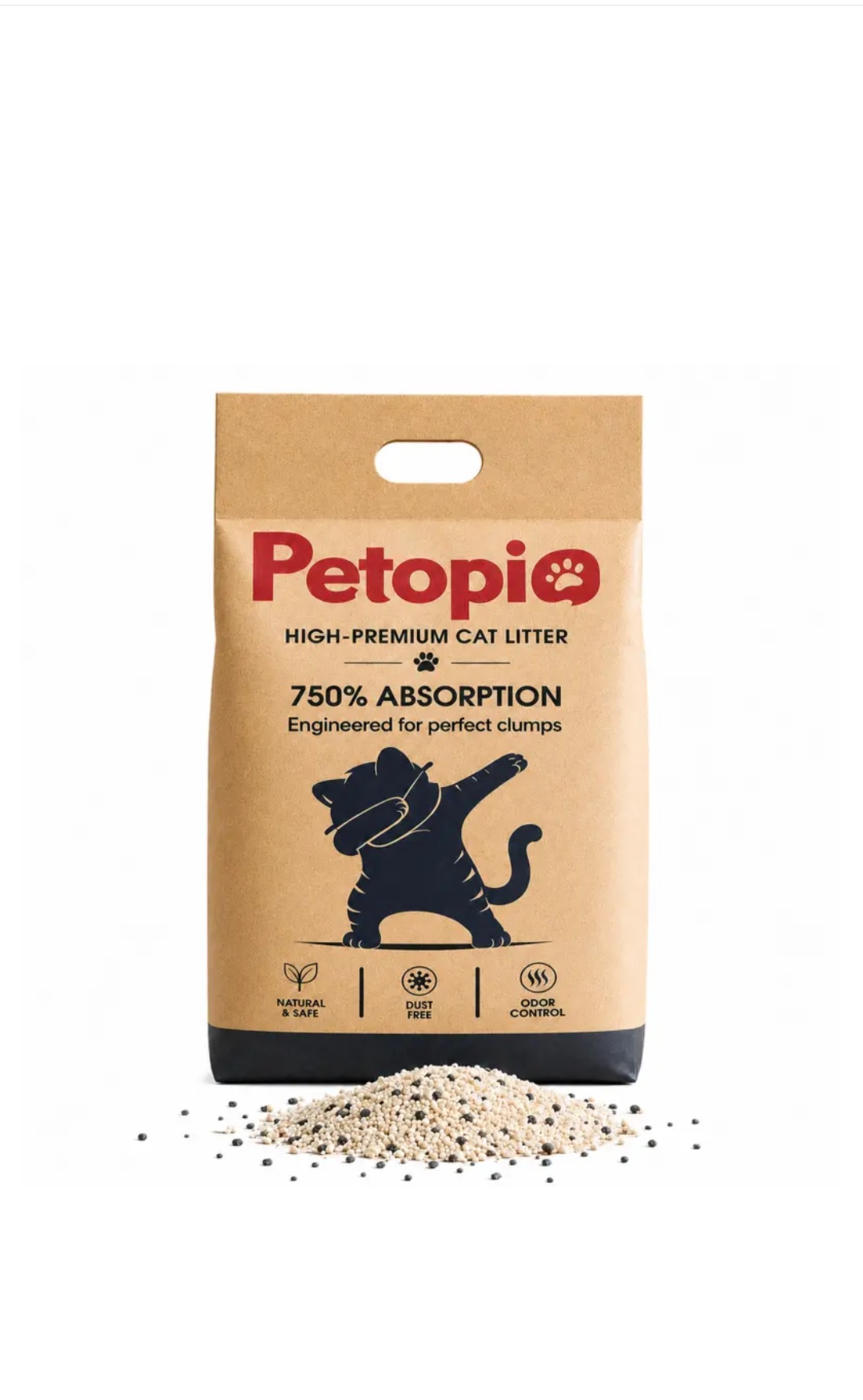 خاک گربه پتوپیا کربن 10 کیلوگرم | Petopia Carbon (ساخت ایران)