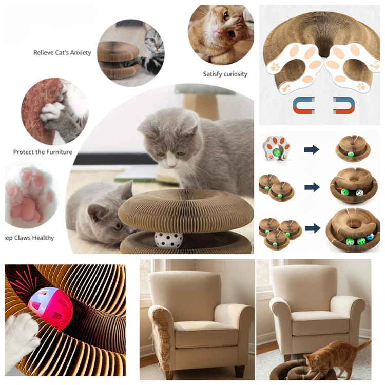 اسکرچر جادویی و اسباببازی مگنتی آکاردئونی ۳۶۰ درجه CatFold