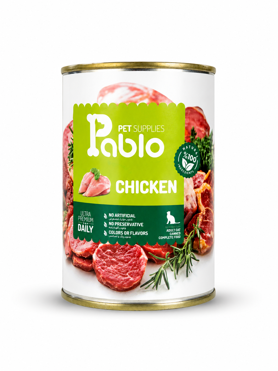 کنسرو غذای گربه پابلو (Pablo) طعم مرغ ۴۳۰ گرمی
