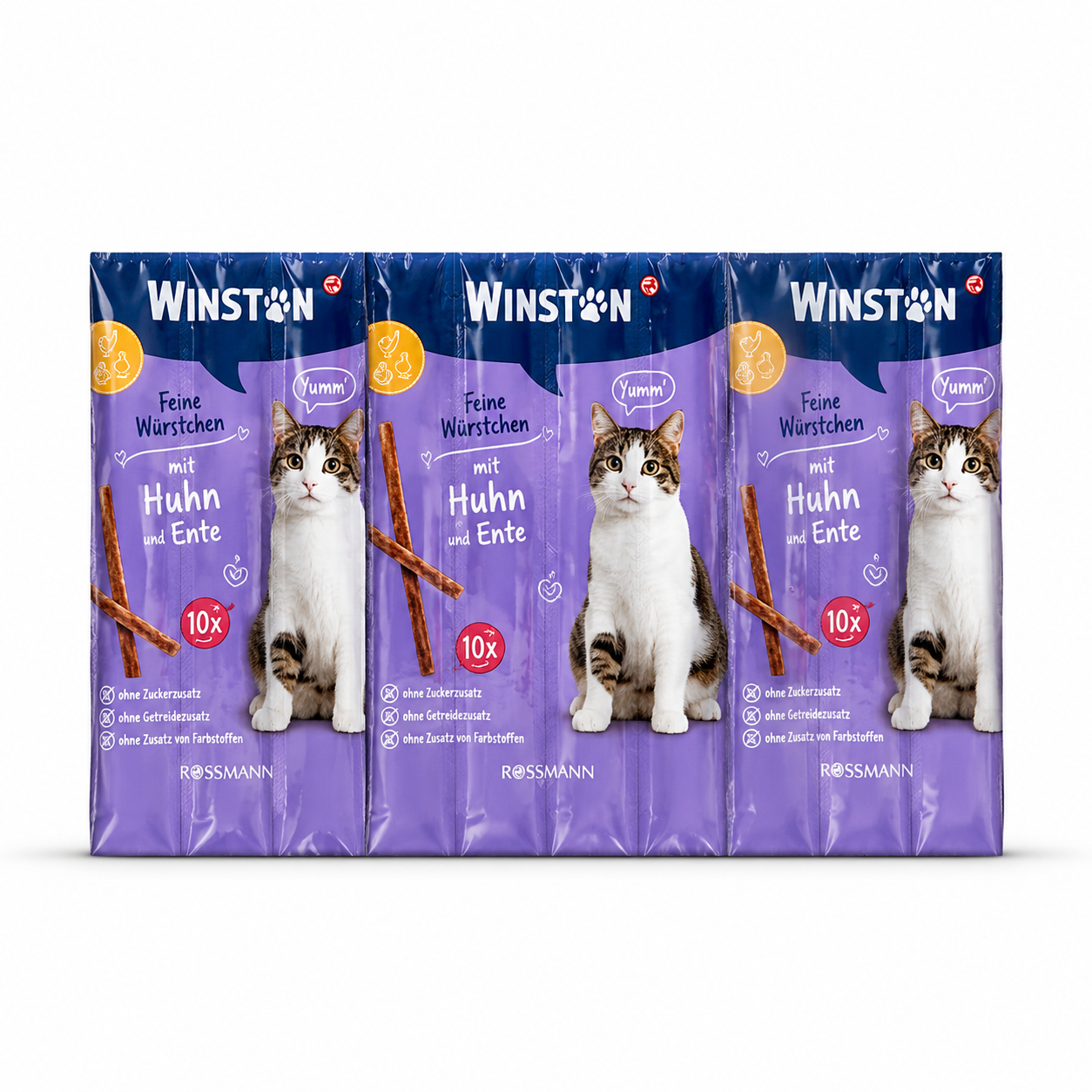 تشویقی گربه وینستون Winston سوسیسی با طعم مرغ و اردک ۱۰ عدد