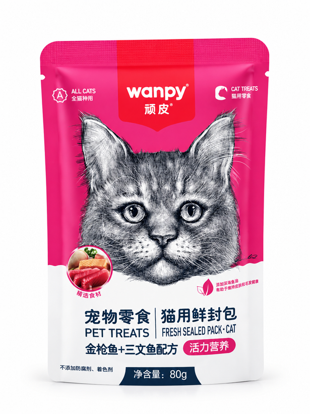 پوچ گربه Wanpy ونپی ۸۰ گرم | غذای تر گربه