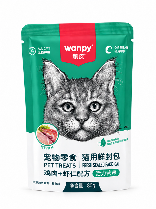 پوچ گربه Wanpy ونپی ۸۰ گرم | غذای تر گربه